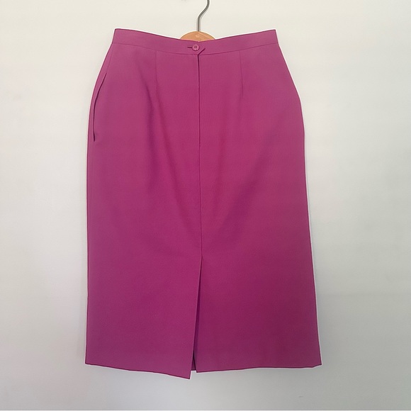 VTG Sassoon Purple Scalloped Blazer Skirt Suit - Picture 8 of 9